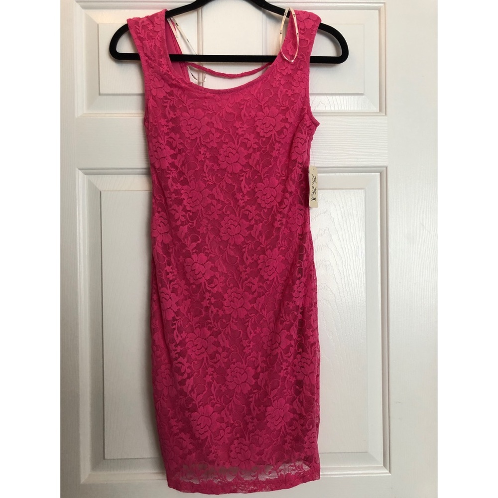 Hot Pink Lace Dress (M)
